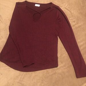 Burgundy long sleeve 24/7 top